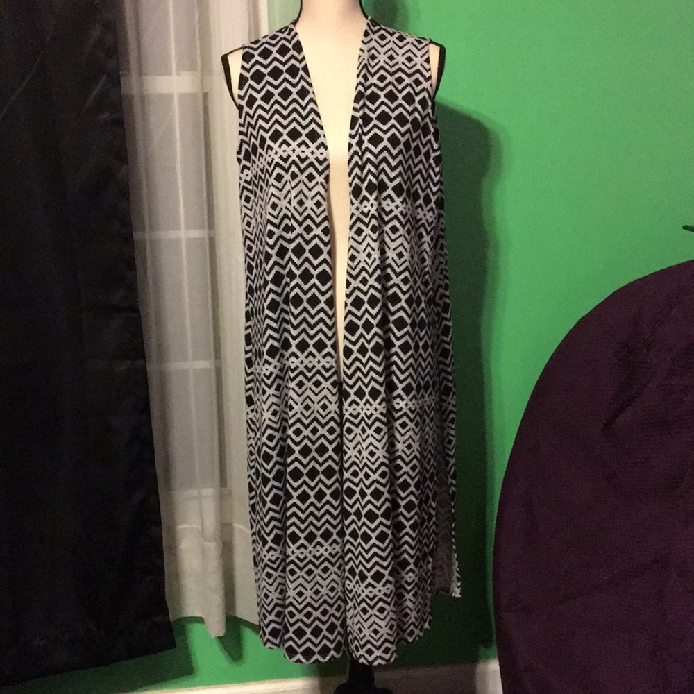 Grey and black Lularoe joy sweater vest